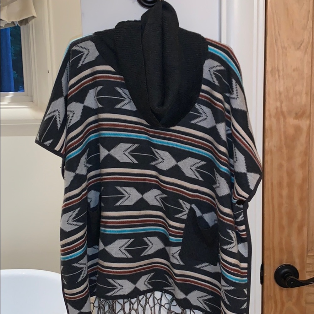 Turtleneck poncho